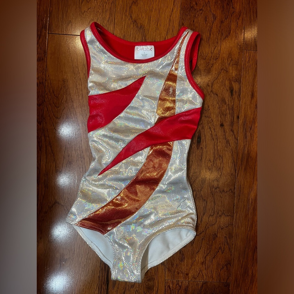 Capezio Metallic Orange & Gold Gymnastics Leotard